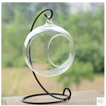 Wholesale Clear Glass Round Terrarium With Wood Base